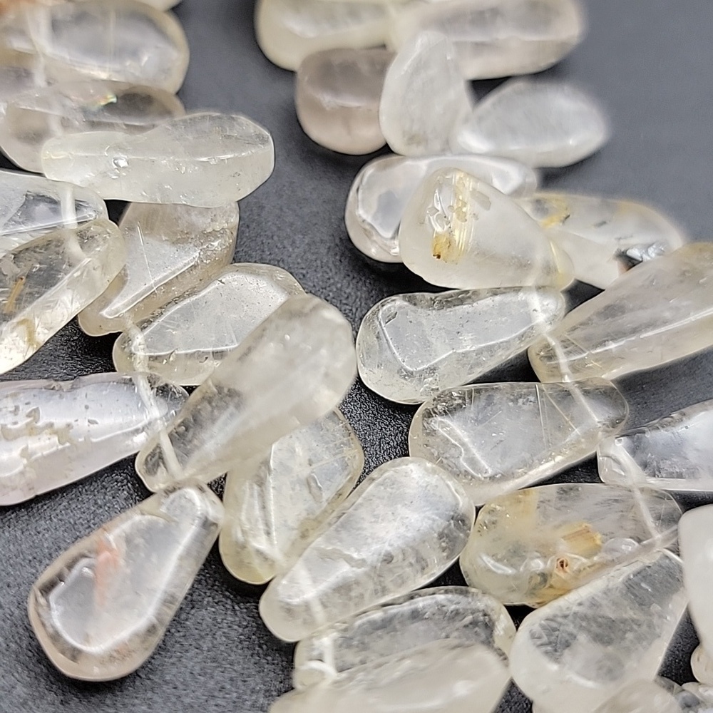 Golden Rutile Quartz 20" Handmade Tear Drop Necklace 570 Cts Beaded Gemstone - Picture 8 of 8